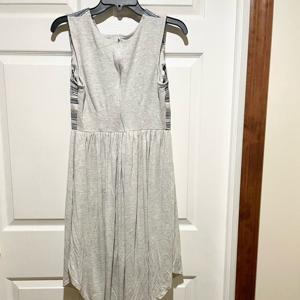 Anthropologie White Cream Striped Sleeveless Midi Dress - Picture 7 of 7